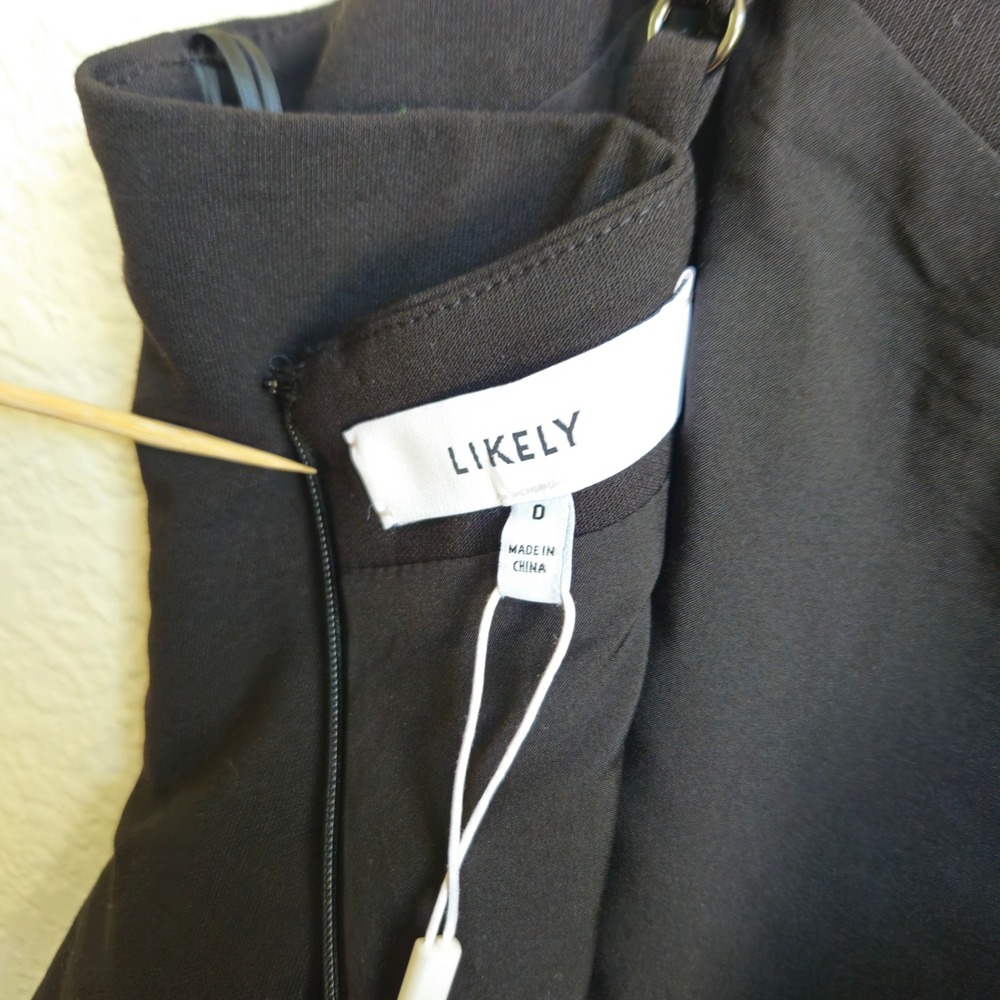 New! Likely Midi Dress LBD Midi Slit Boning Size 0 Bridesmaid Date Night Bodycon - Picture 7 of 13